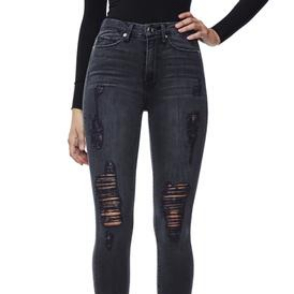 Good American Good Waist Black High Waisted Jeans